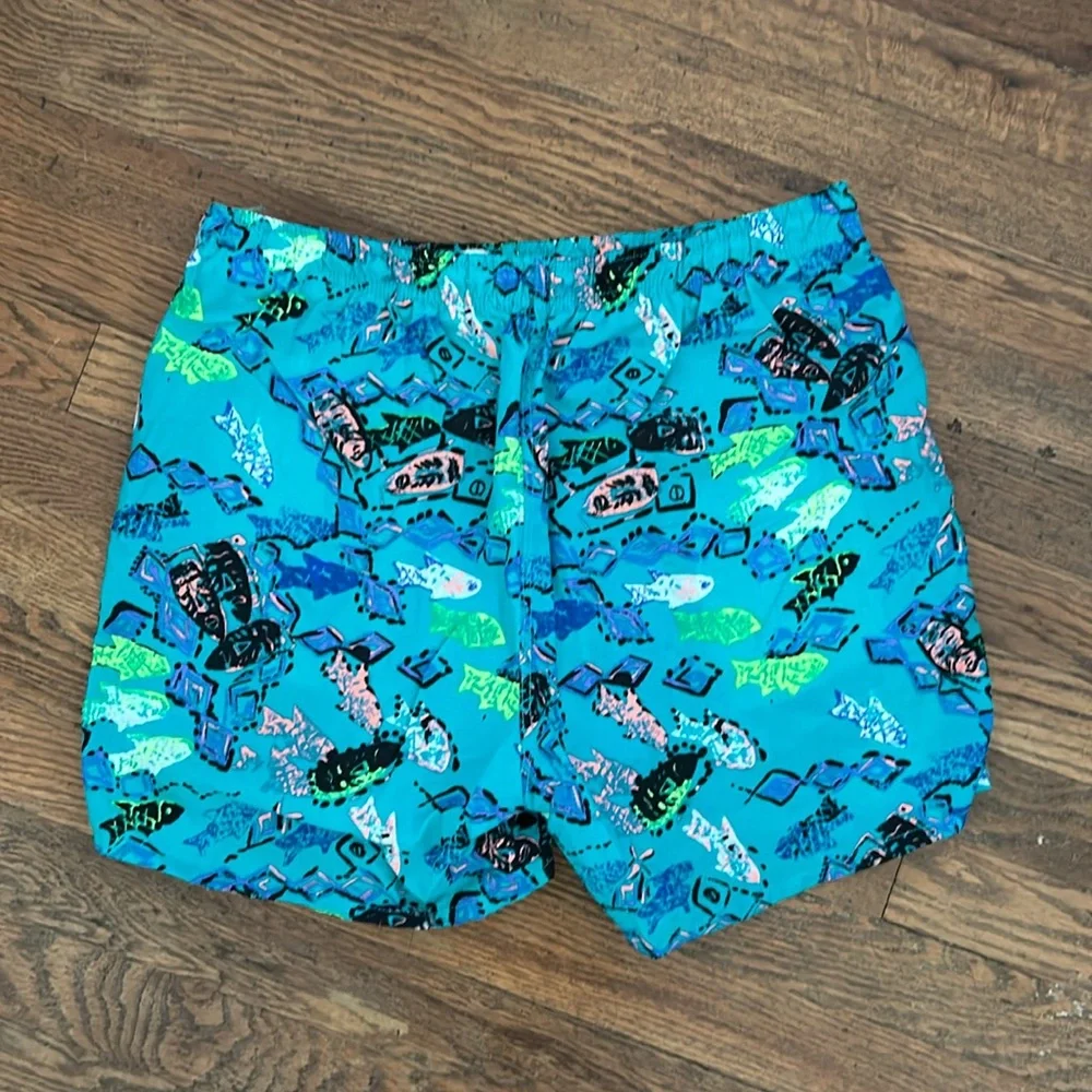 Surf Gear Vintage Trunks in Teal Multicolor Sz 36/38